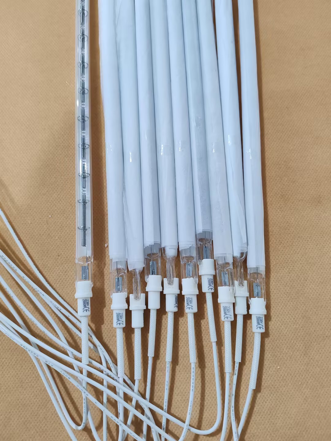 Lampu halogen kuarsa 220V panjang 350mm untuk mesin tiup.